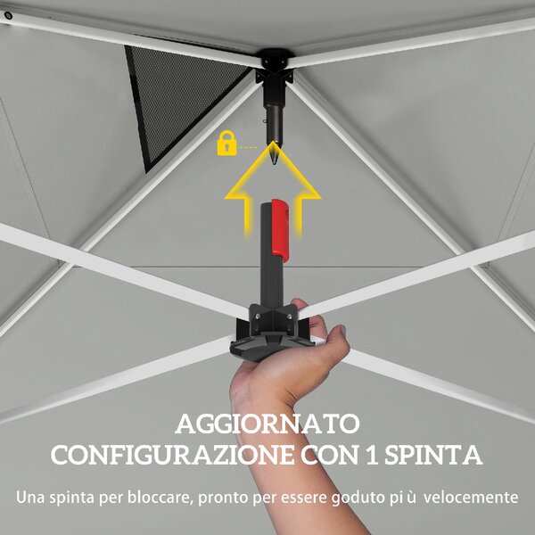 VivaGarden Gazebo da Giardino 3x3 m in Metallo/Tessuto Oxford con Tasche colore Bianco