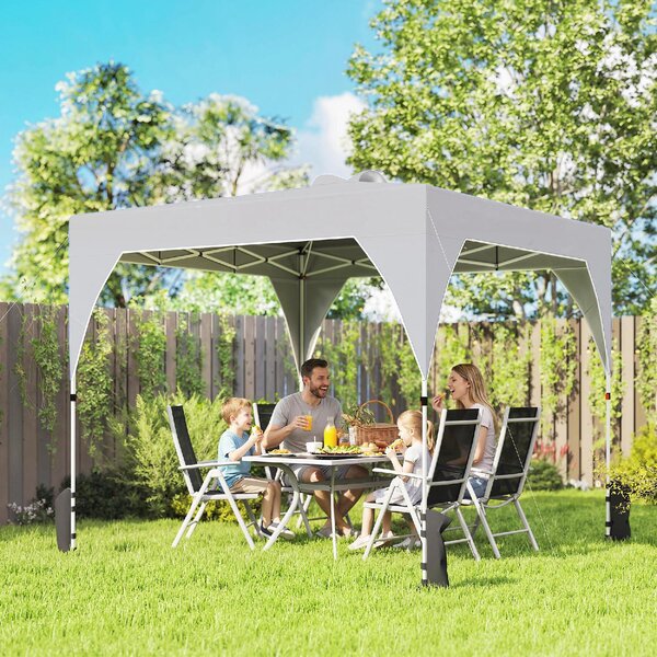 VivaGarden Gazebo da Giardino 3x3 m Pieghevole in Metallo/Tessuto Oxford colore Grigio Scuro