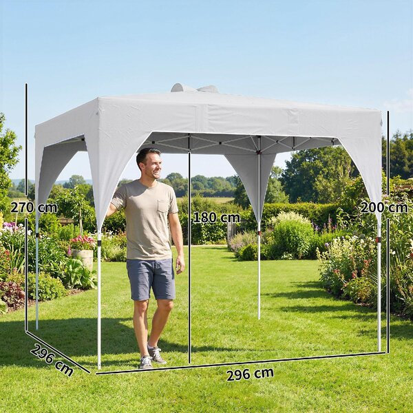 VivaGarden Gazebo da Giardino 3x3 m Pieghevole in Metallo/Tessuto Oxford colore Grigio Scuro