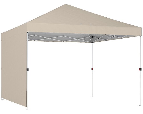 VivaGarden Gazebo da Giardino 3x3 m Pieghevole in Metallo/Tessuto Oxford con Parete Laterale colore Beige