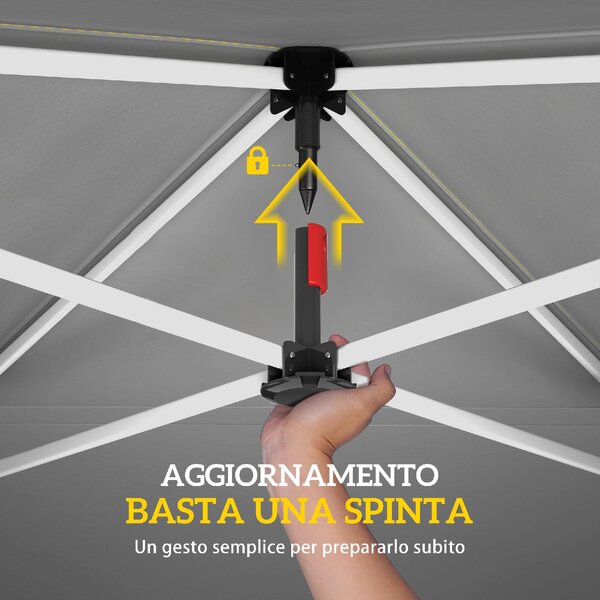 VivaGarden Gazebo da Giardino 3x3 m Pieghevole in Metallo/Tessuto Oxford con Parete Laterale colore Beige