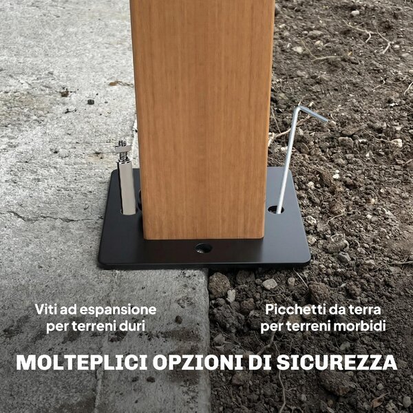 VivaGarden Gazebo da Giardino 3x3,6 m in Metallo/Poliestere Doppio Tetto colore Crema