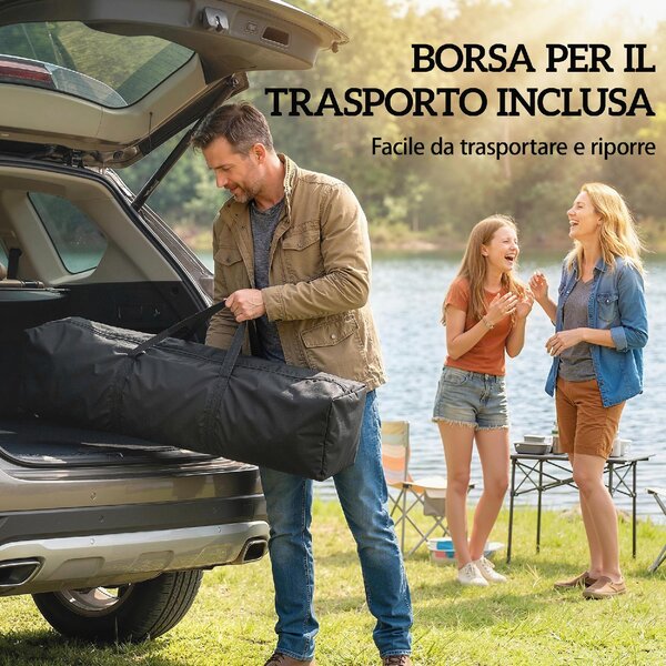 VivaGarden Gazebo da Giardino 3x3 m Pieghevole in Metallo/Tessuto Oxford con Parete Laterale colore Beige