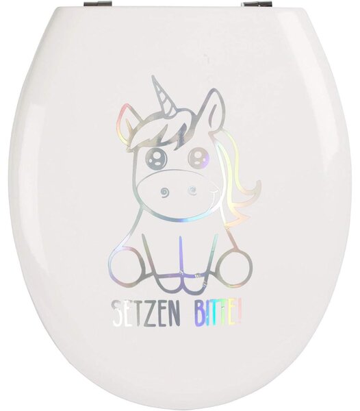 EinhornLiebe - Adesivi per copriwater - PER FAVORE CHIUDERE (25x8 cm). Adesivi decorativi per copriwater