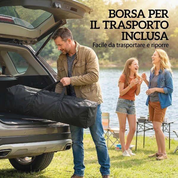 VivaGarden Gazebo da Giardino 4x4 m Pieghevole in Metallo/Poliestere con Zanzariere e Doppio Tetto colore Cachi/Marrone