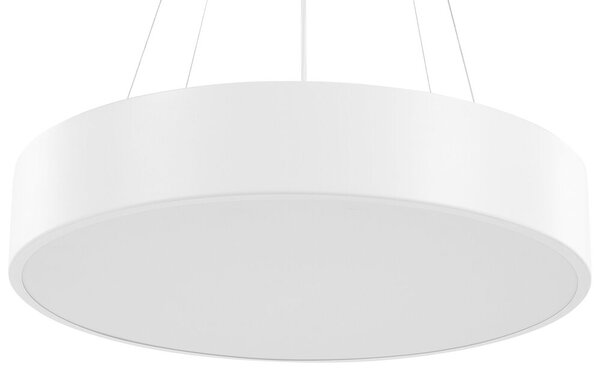 Lampada a sospensione rotonda in metallo bianco con LED Beliani