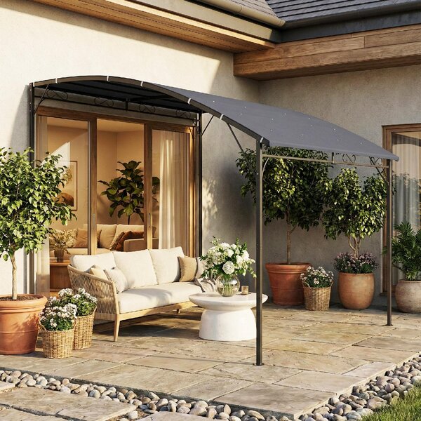 VivaGarden Pergola da Esterno in Metallo/Poliestere Dimensioni 3.8x2.8m colore Grigio