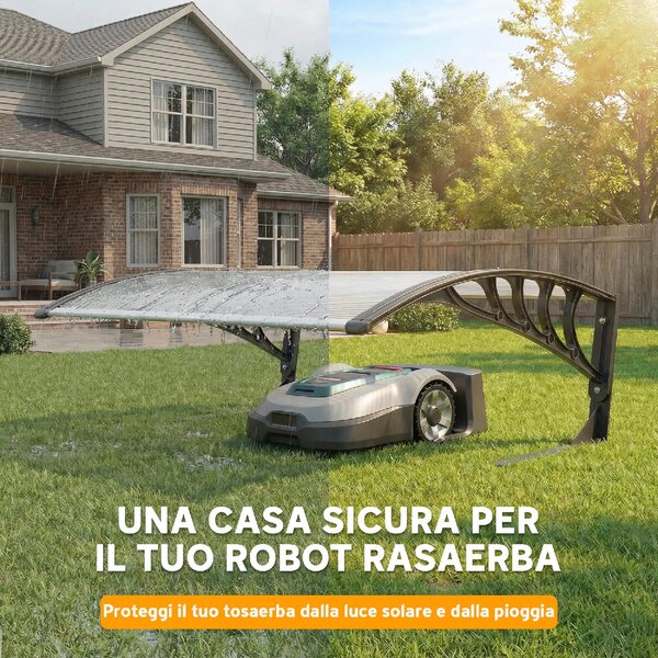 VivaGarden Pensilina da Esterno in Policarbonato Tettoia per Esterno 100x81 cm colore Bianco