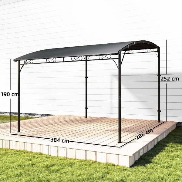 VivaGarden Pergola da Esterno in Metallo/Poliestere Dimensioni 3.8x2.8m colore Grigio