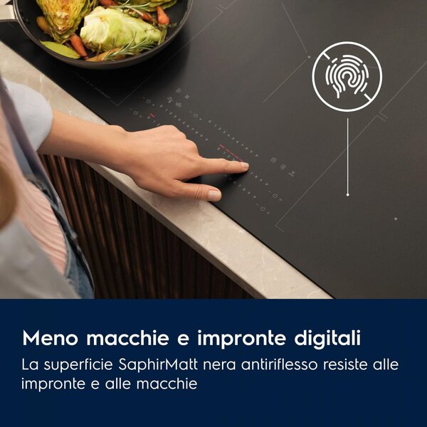 Electrolux Piano Cottura Induzione 4 Fuochi Larghezza 77 cm in Vetroceramica colore Nero - KIS82453IZ Serie 700 SenseBoil