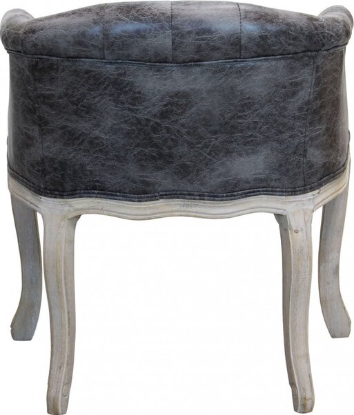 DecHome Poltrona Classica in Ecopelle Dimensioni 61x61x71 colore Grigio - Detroit