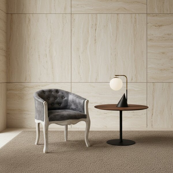 DecHome Poltrona Classica in Ecopelle Dimensioni 61x61x71 colore Grigio - Detroit