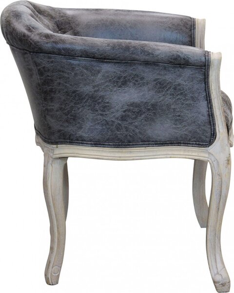 DecHome Poltrona Classica in Ecopelle Dimensioni 61x61x71 colore Grigio - Detroit