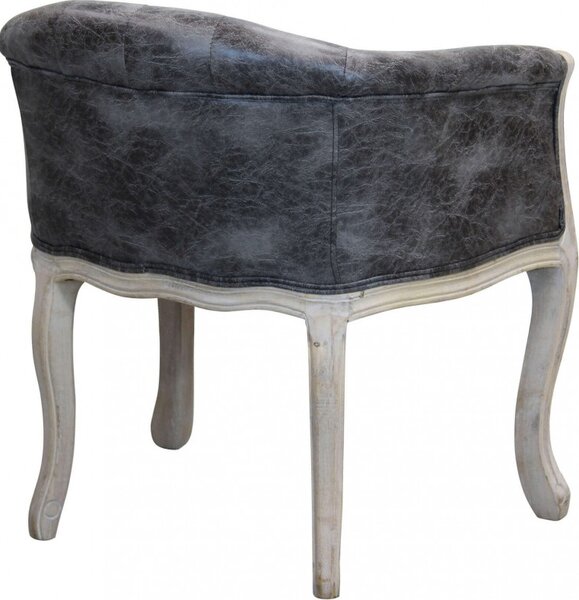 DecHome Poltrona Classica in Ecopelle Dimensioni 61x61x71 colore Grigio - Detroit