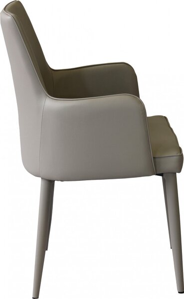 DecHome Poltrona Moderna in Ecopelle Dimensioni 45x49,5x87,5 colore Tortora - Camille