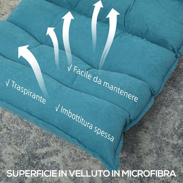 DecHome Poltrona Moderna in Tessuto Effetto Velluto Dimensioni 62x70x95 cm colore Blu