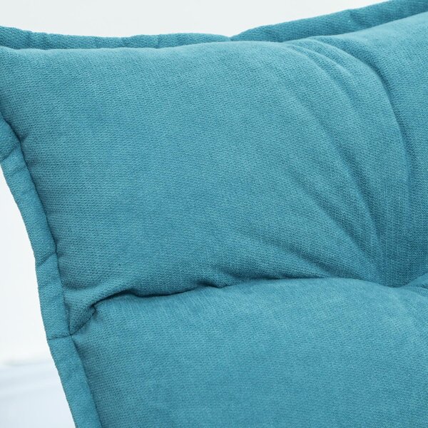 DecHome Poltrona Moderna in Tessuto Effetto Velluto Dimensioni 62x70x95 cm colore Blu