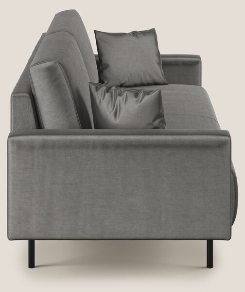 Arthur divano moderno in velluto morbido impermeabile T01 grigio