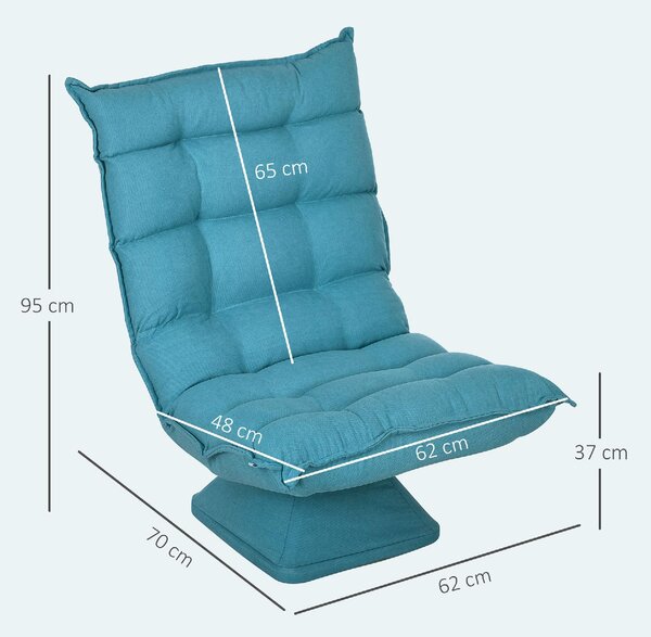 DecHome Poltrona Moderna in Tessuto Effetto Velluto Dimensioni 62x70x95 cm colore Blu
