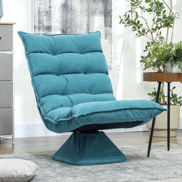DecHome Poltrona Moderna in Tessuto Effetto Velluto Dimensioni 62x70x95 cm colore Blu
