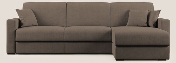 Best Divano letto angolare in tessuto impermeabile T02 marrone