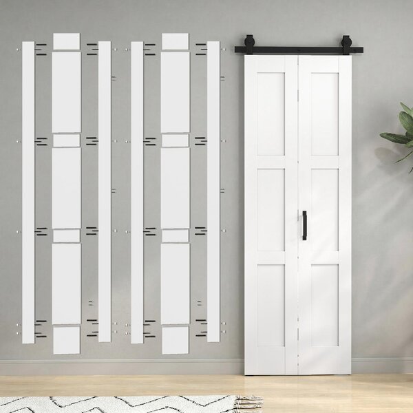 DecHome Porta Scorrevole 71x213 cm Kit Montaggio Maniglia Effetto Legno colore Bianco