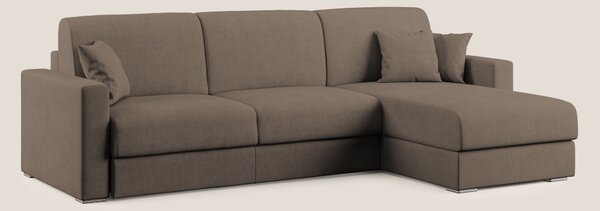 Best Divano letto angolare in tessuto impermeabile T02 marrone