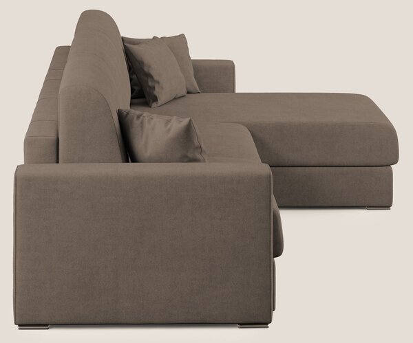 Best Divano letto angolare in tessuto impermeabile T02 marrone