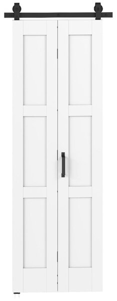DecHome Porta Scorrevole 71x213 cm Kit Montaggio Maniglia Effetto Legno colore Bianco
