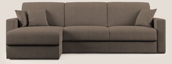 Best Divano letto angolare in tessuto impermeabile T02 marrone