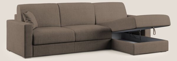 Best Divano letto angolare in tessuto impermeabile T02 marrone