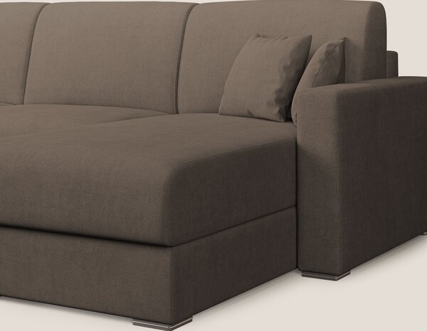 Best Divano letto angolare in tessuto impermeabile T02 marrone