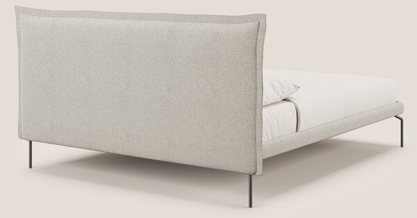 Eric letto imbottito design minimal in morbido tessuto impermeabile T1