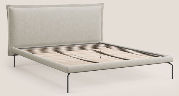 Eric letto imbottito design minimal in morbido tessuto impermeabile T1