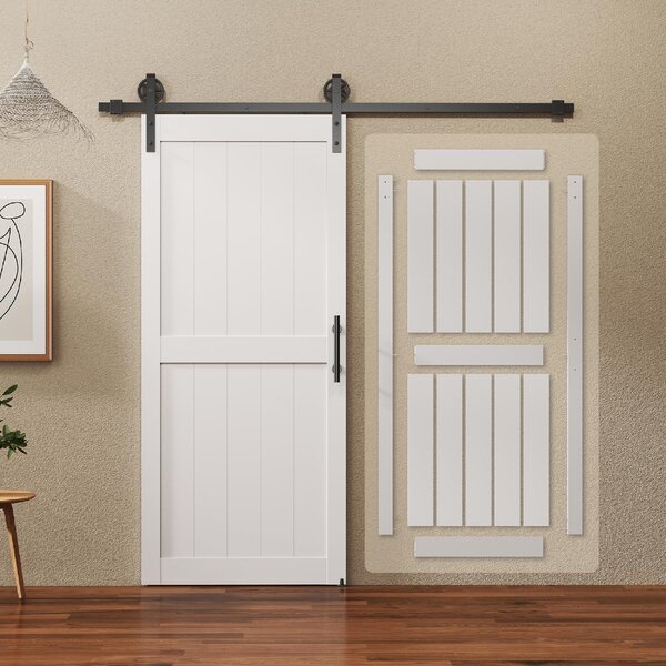 DecHome Porta Scorrevole 81.3x213.4 cm Kit Montaggio Binario Rulli colore Legno