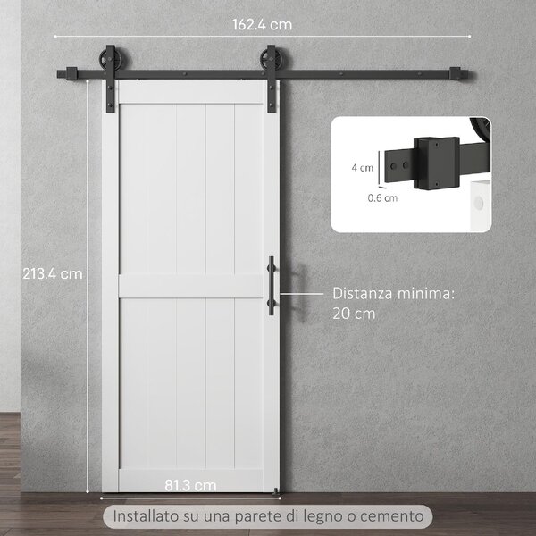 DecHome Porta Scorrevole 81.3x213.4 cm Kit Montaggio Binario Rulli colore Legno