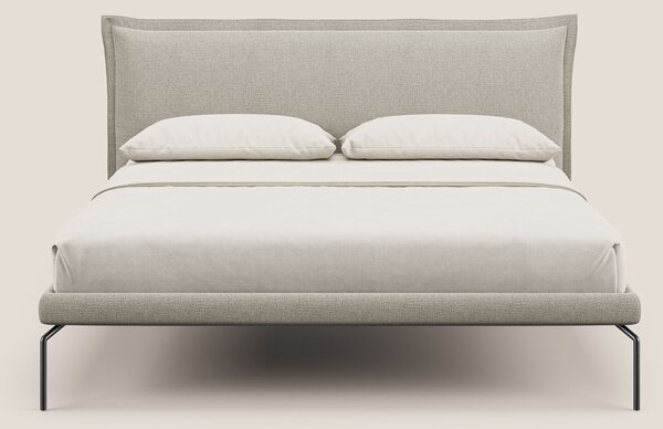 Eric letto imbottito design minimal in morbido tessuto impermeabile T1
