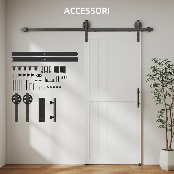 DecHome Porta Scorrevole 81.3x213.4 cm Kit Montaggio Binario Rulli colore Legno