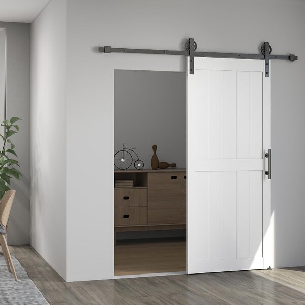 DecHome Porta Scorrevole 81.3x213.4 cm Kit Montaggio Binario Rulli colore Legno