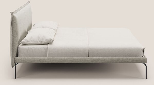 Eric letto imbottito design minimal in morbido tessuto impermeabile T1