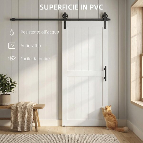 DecHome Porta Scorrevole 81.3x213.4 cm Kit Montaggio Binario Rulli colore Legno