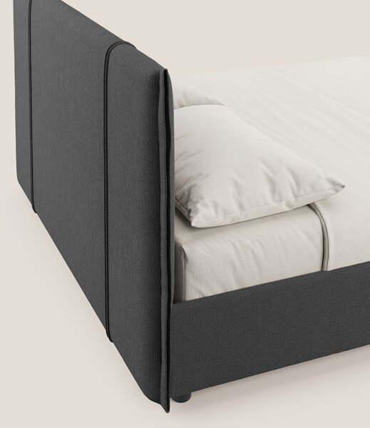Alicia letto imbottito con vano contenitore in tessuto impermeabile T1