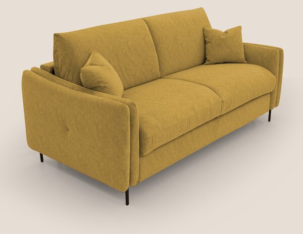 Gregory Divano letto con materasso h18 cm in microfibra effetto vellut