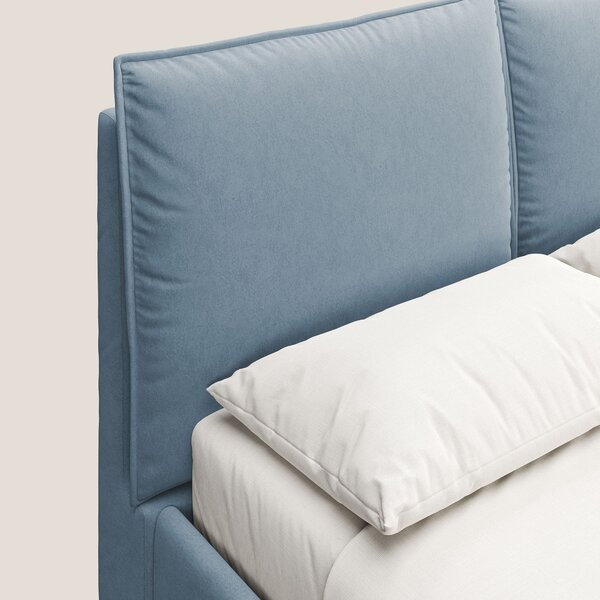 Nives letto imbottito contenitore sfoderabile in microfibra velluto im