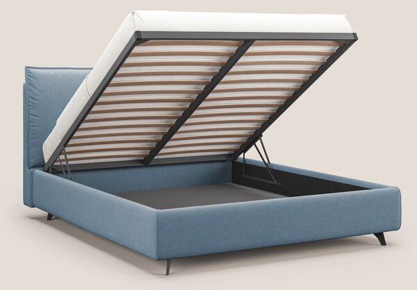 Nives letto imbottito contenitore sfoderabile in microfibra velluto im
