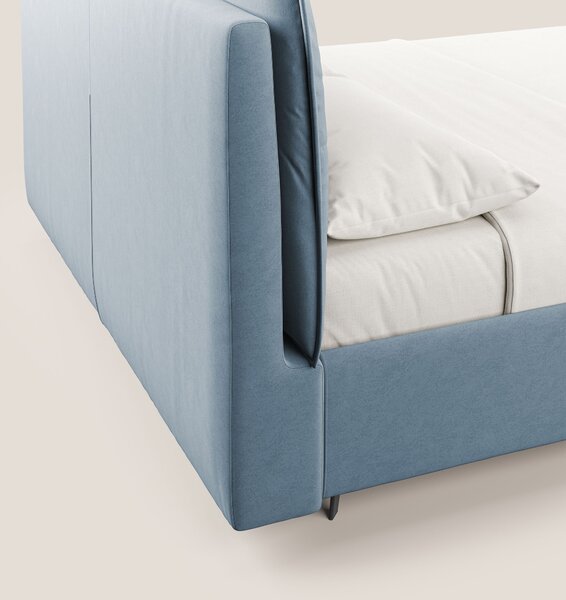 Nives letto imbottito contenitore sfoderabile in microfibra velluto im