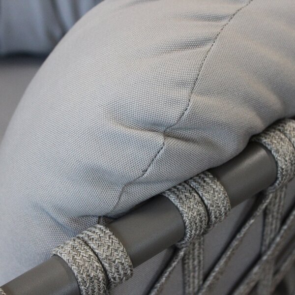 VivaGarden Salotto da Giardino con Divano 2 Posti 2 Poltrone e Tavolino con Cuscini in Alluminio colore Taupe - Rida