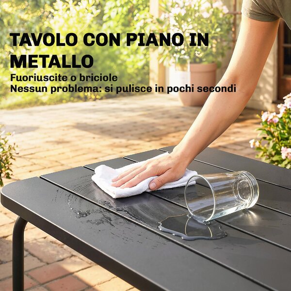 VivaGarden Salotto da Giardino con Divano 2 Posti 2 Poltrone e Tavolino con Cuscini in Rattan PE/Acciaio colore Cachi