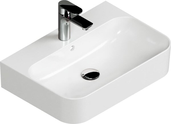 Aqua Bagno lavabo da appoggio in ceramica Lavabo 55cm bianco