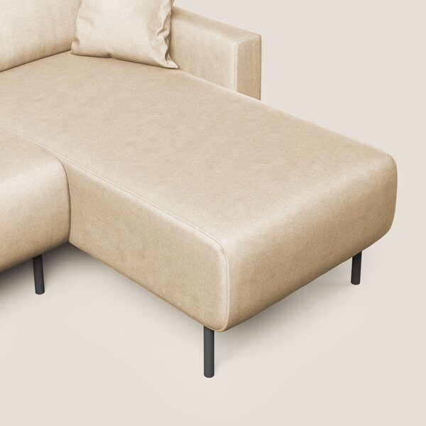 Arthur divano moderno angolare in velluto morbido impermeabile T01 bei